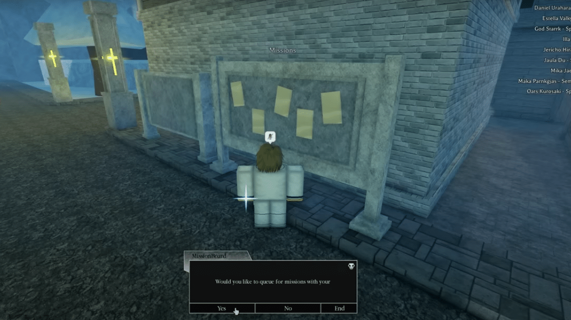 Mission Board to progress as Quincy in Type Soul.