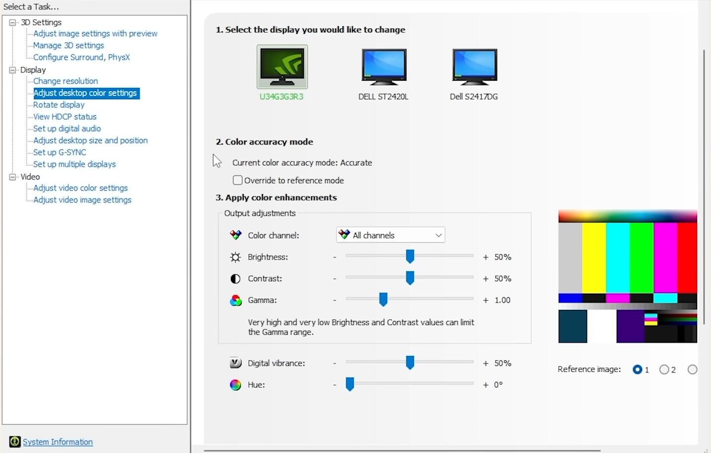 Counter-Strike 2 NVIDIA Control Panel Color Settings