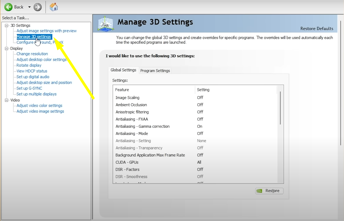 Counter-Strike 2 NVIDIA Control Panel 3D Settings