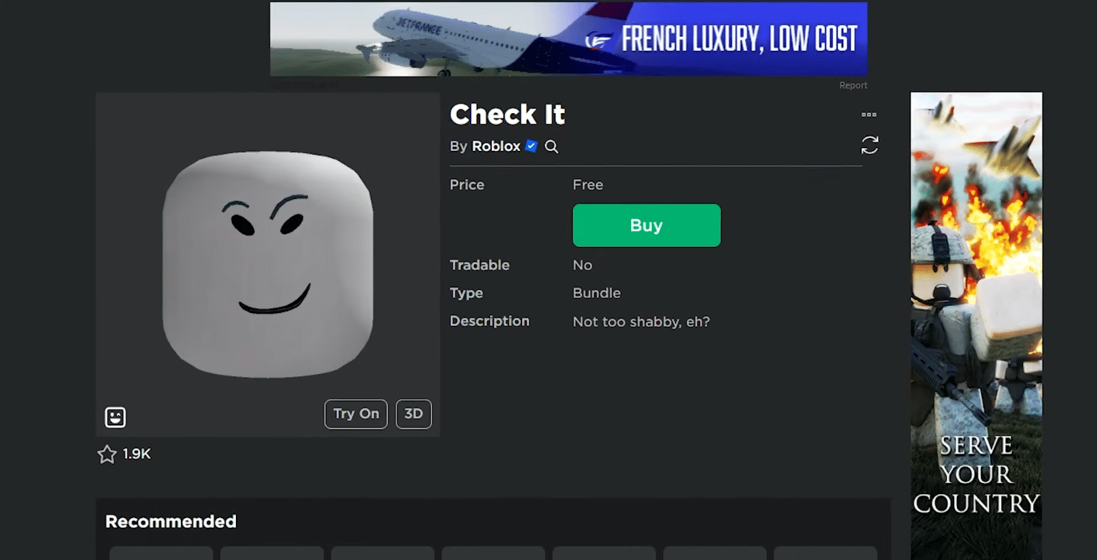 Roblox Free Head