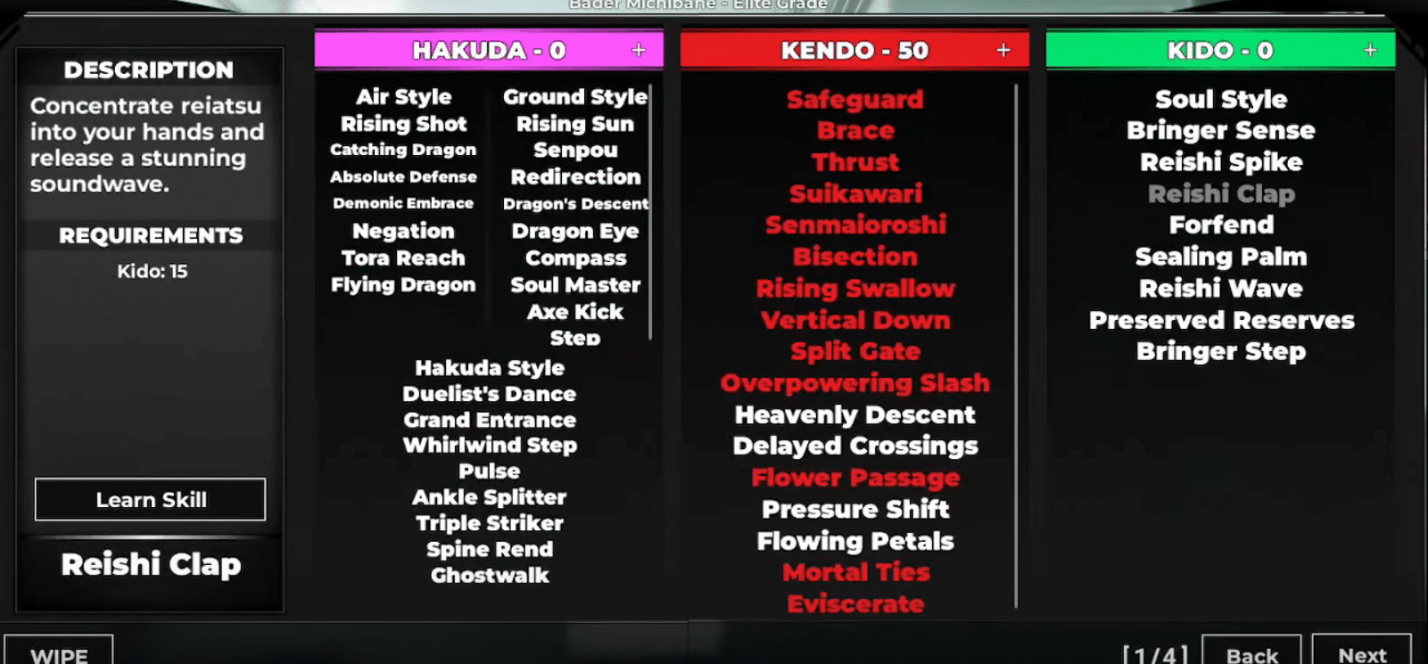 Skill Trees Type Soul