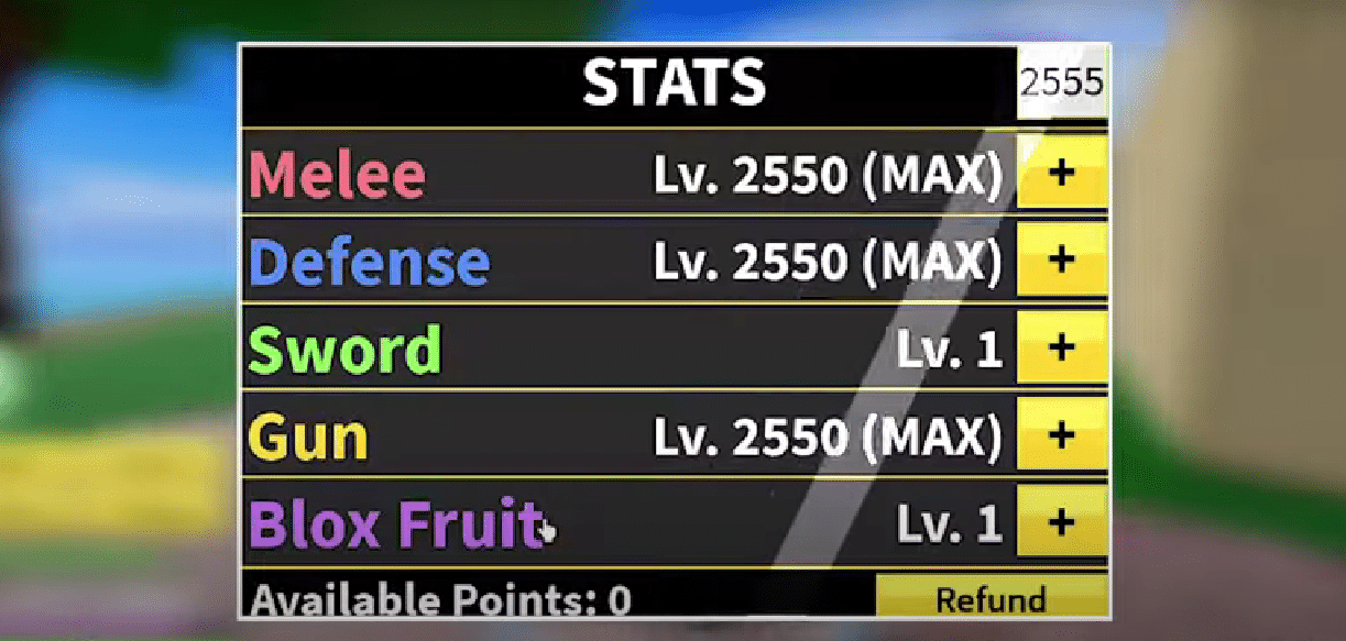 Best Gun Stat Build in Blox Fruits.