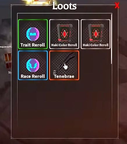 Tenebrae Loot in Dawn Piece