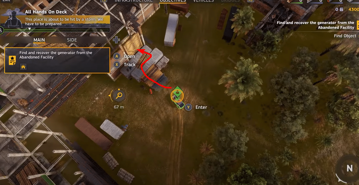 Building entrance in Abandoned Facility for generator location in RoadCraft.