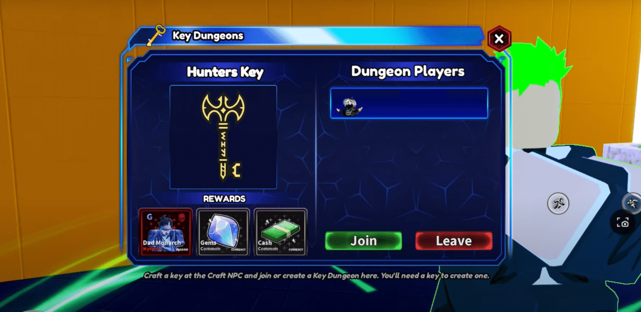 Using Hunter Key to fight Dad Monarch boss in Arise Crossover.