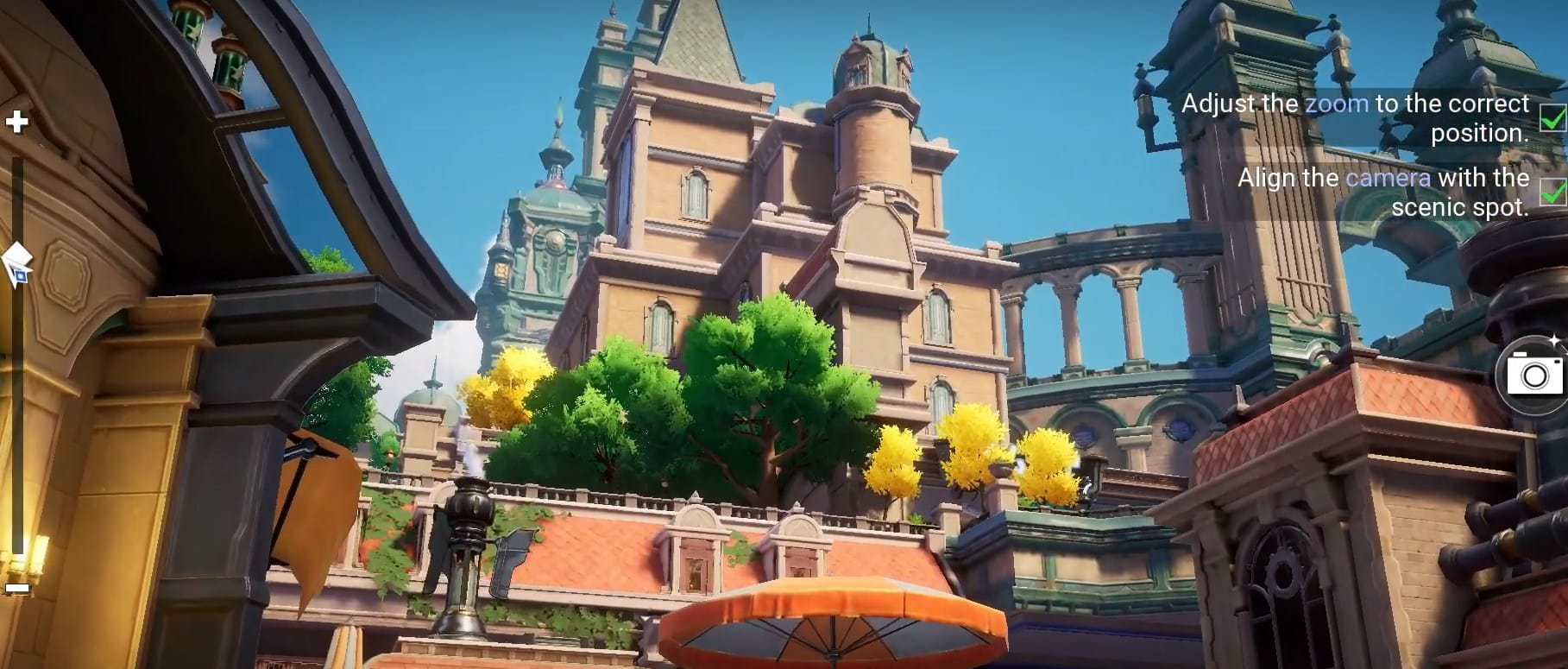 Taking picture of buildings in Crystal of Atlan.
