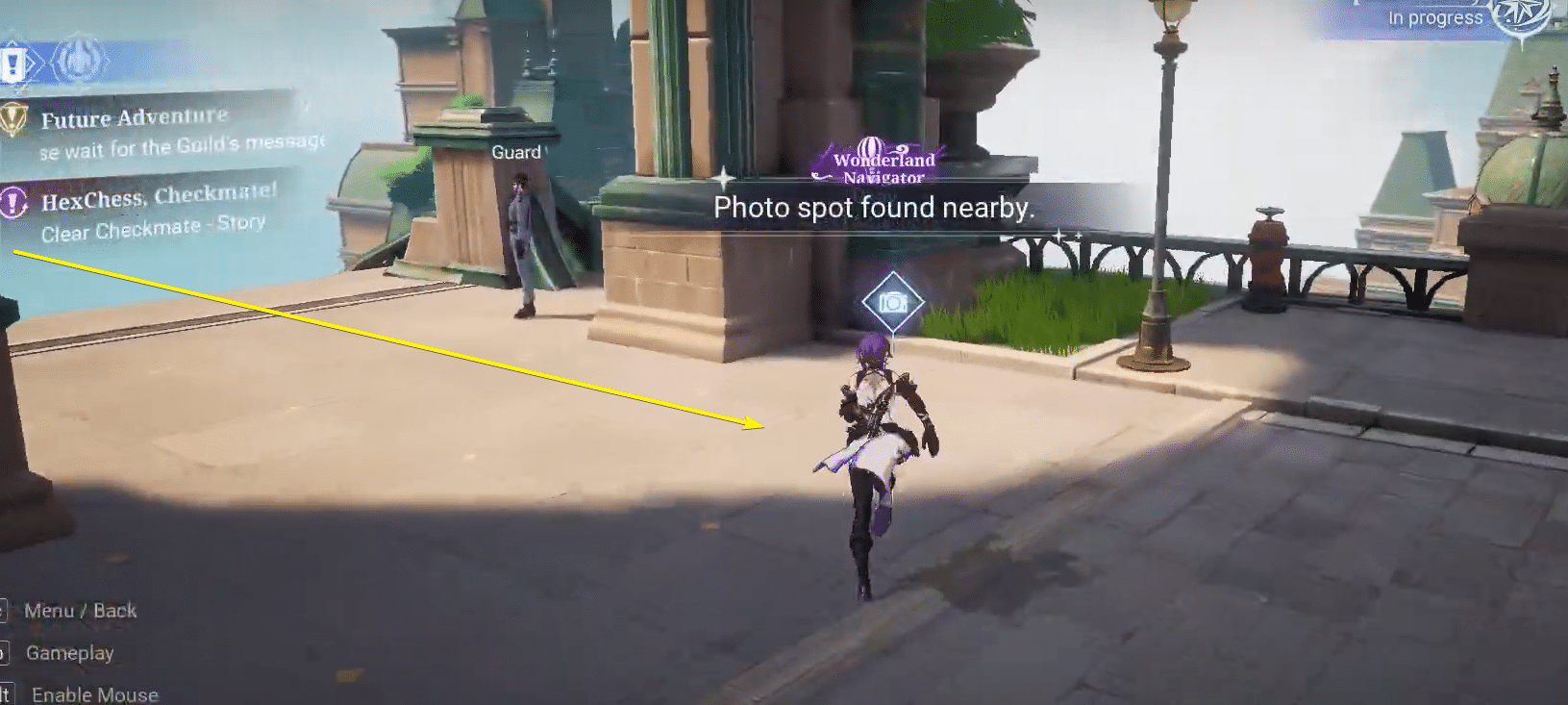 Photo spot near guard in Crystal of Atlan.