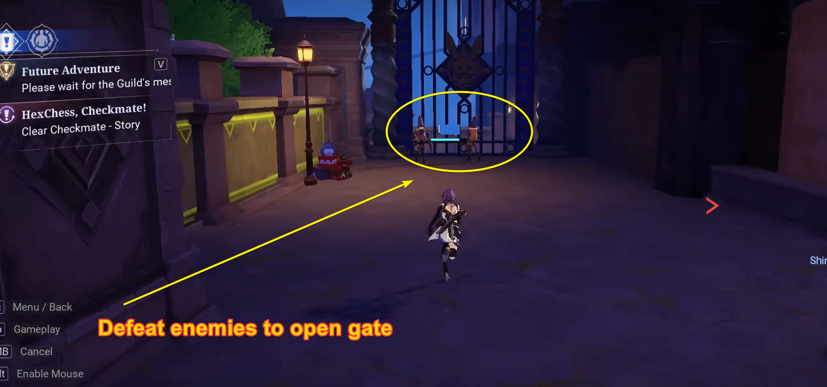 Enemies guarding gate in Crystal of Atlan.