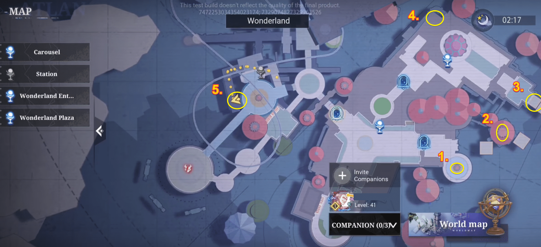 Wonderland treasure chest locations 1-5 in Crystal of Atlan.