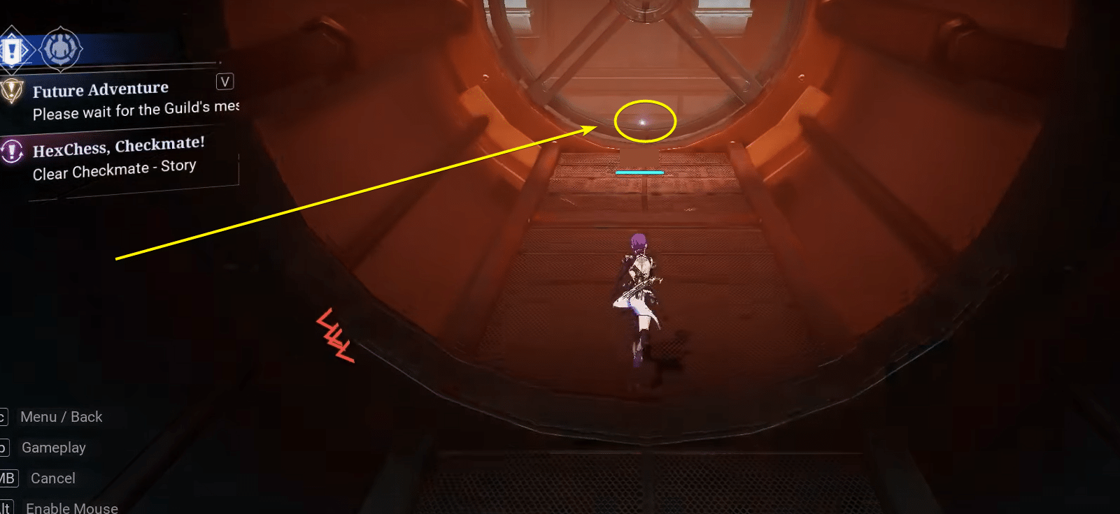 Card near vents in Crystal of Atlan.