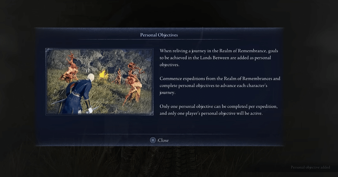 Personal Objectives on Remembrance Quest in Elden Ring: Nightreign.