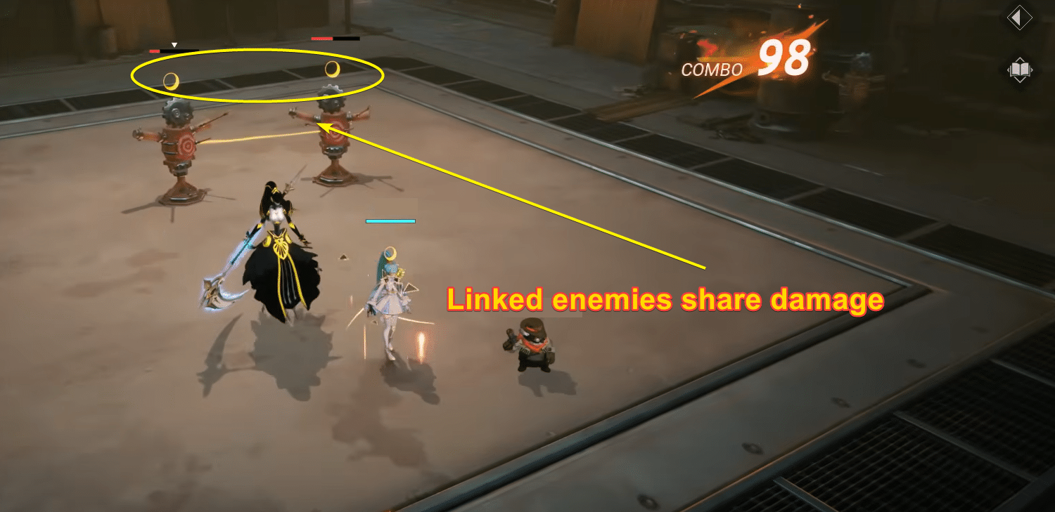 Linked enemies in Crystal of Atlan.