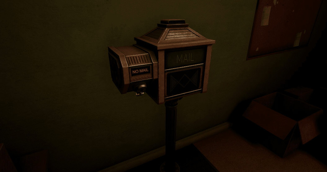 Mailboxes for door code combinations for puzzles in FNAF Secret of The Mimic.
