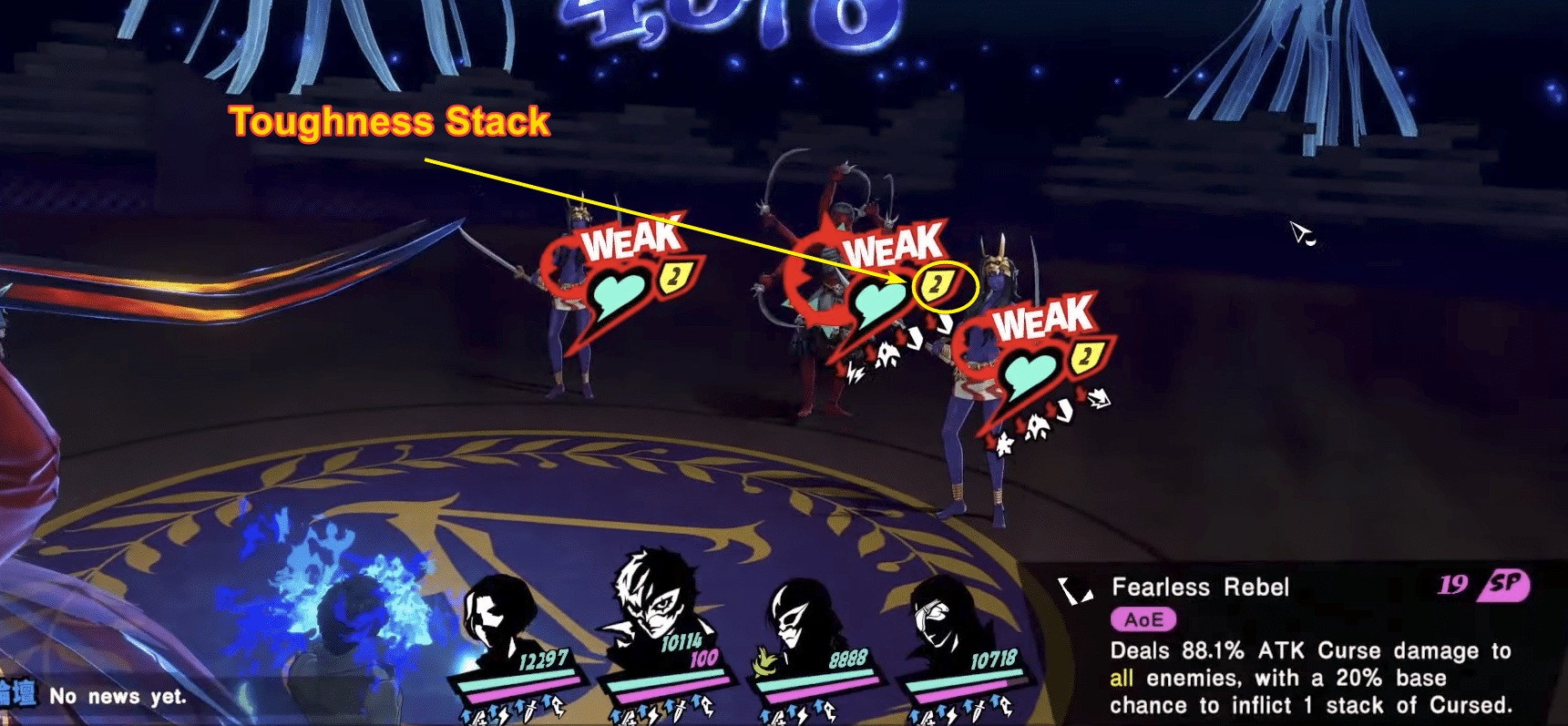 Toughness stacks Persona 5X