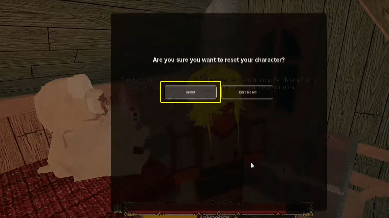 Reset character Rogueblox