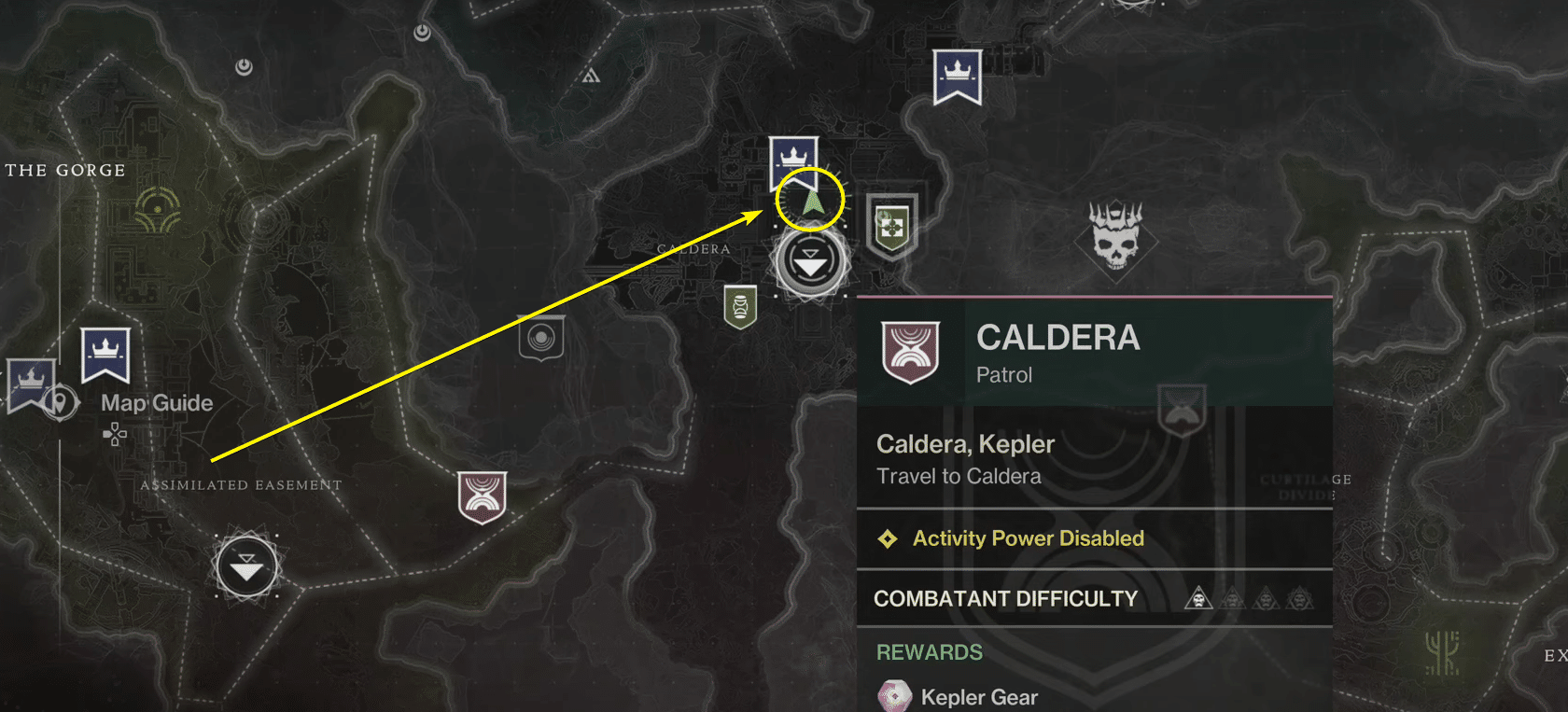 Caldera marker Destiny 2