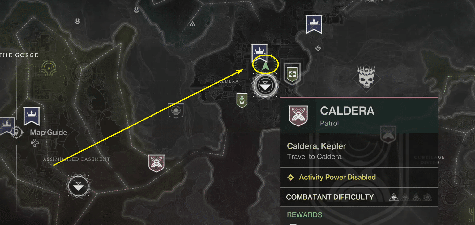 Caldera marker Destiny 2