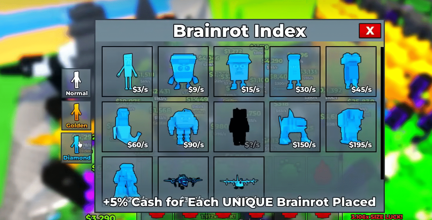 Brainrot Index My Singing Brainrot