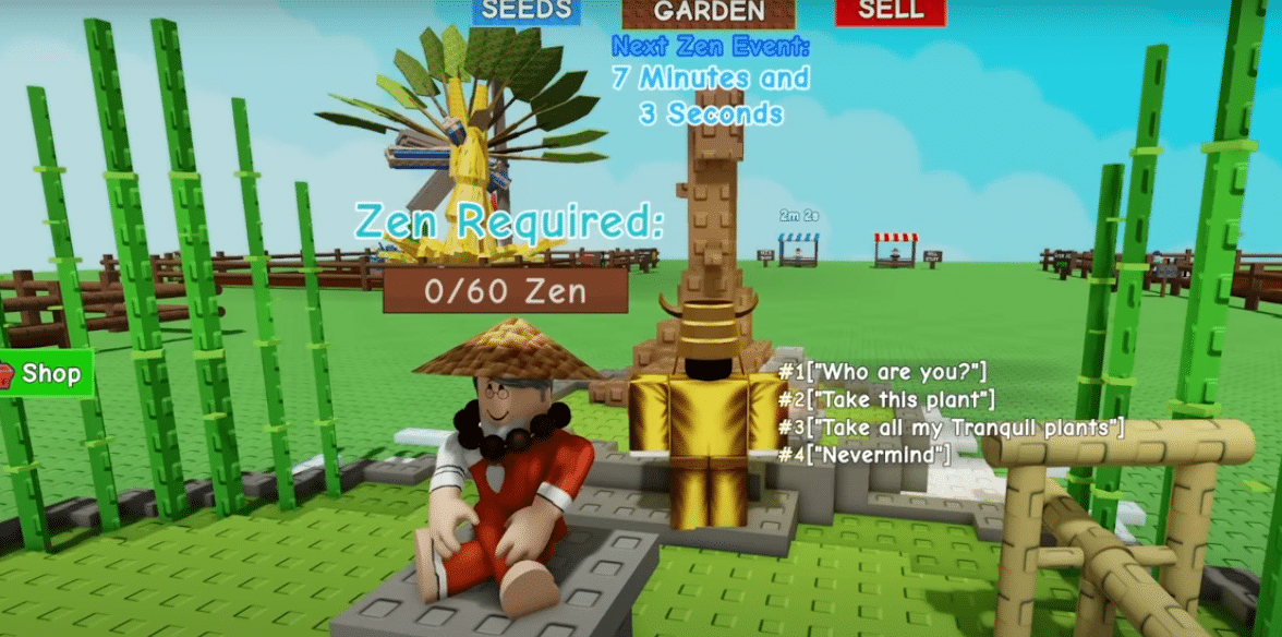 How tranquility event works and Unk the Monk in Zen Update of Grow a Garden.