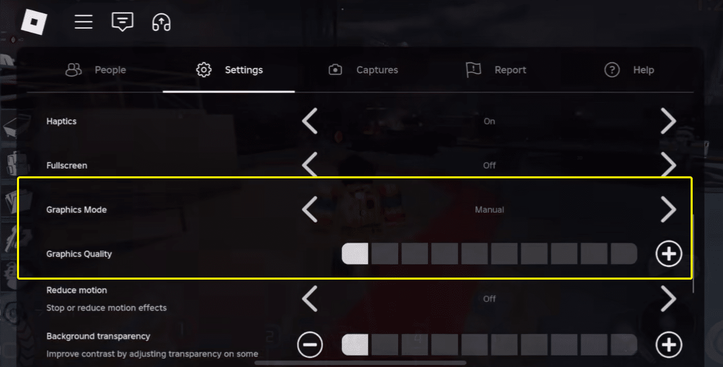Graphics setting Roblox Pressure