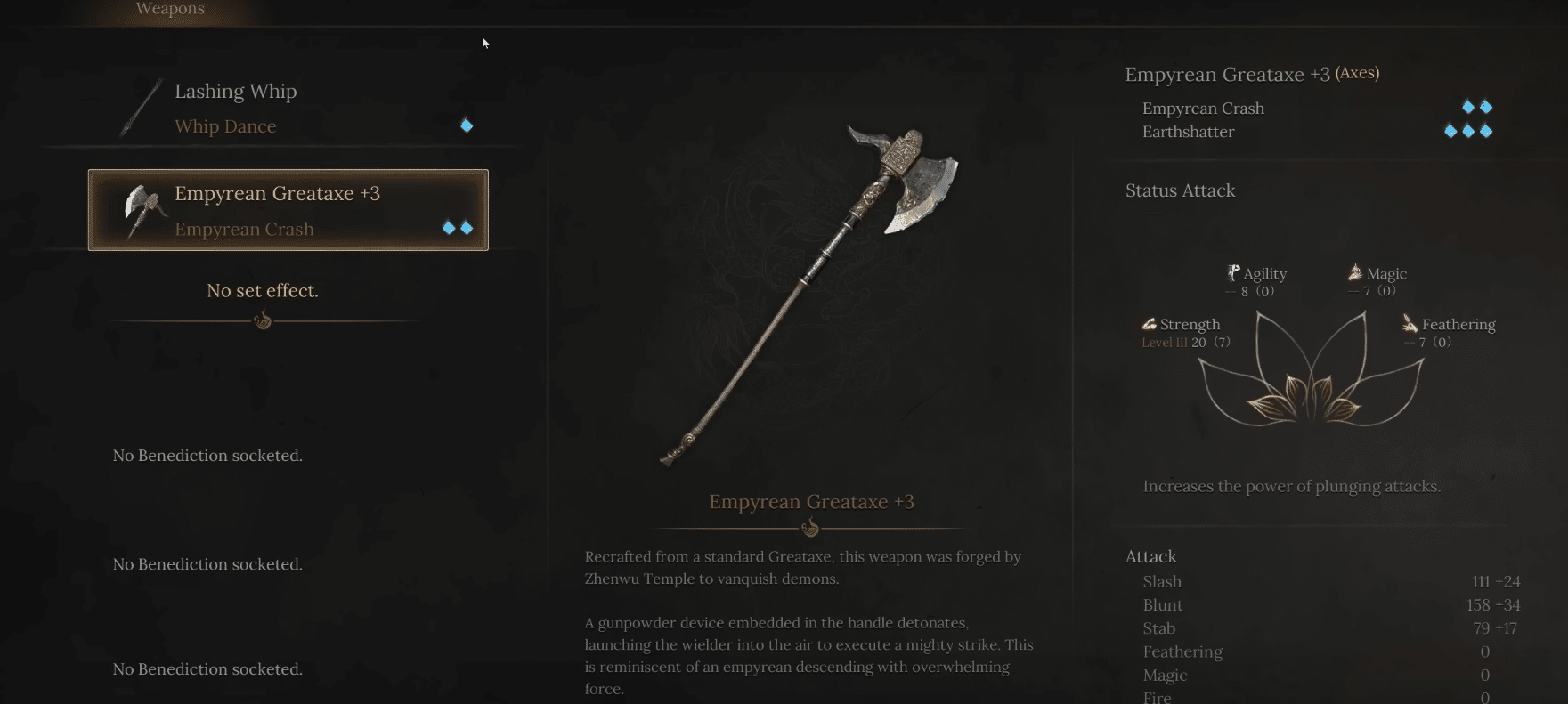 Empyrean greataxe Wuchang Fallen Feathers
