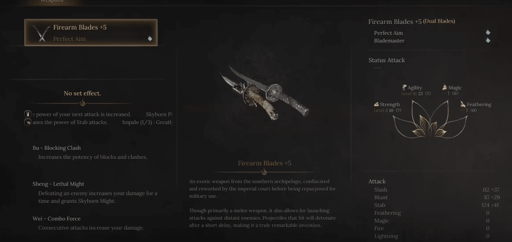 Firearm Blades Wuchang Fallen Feathers