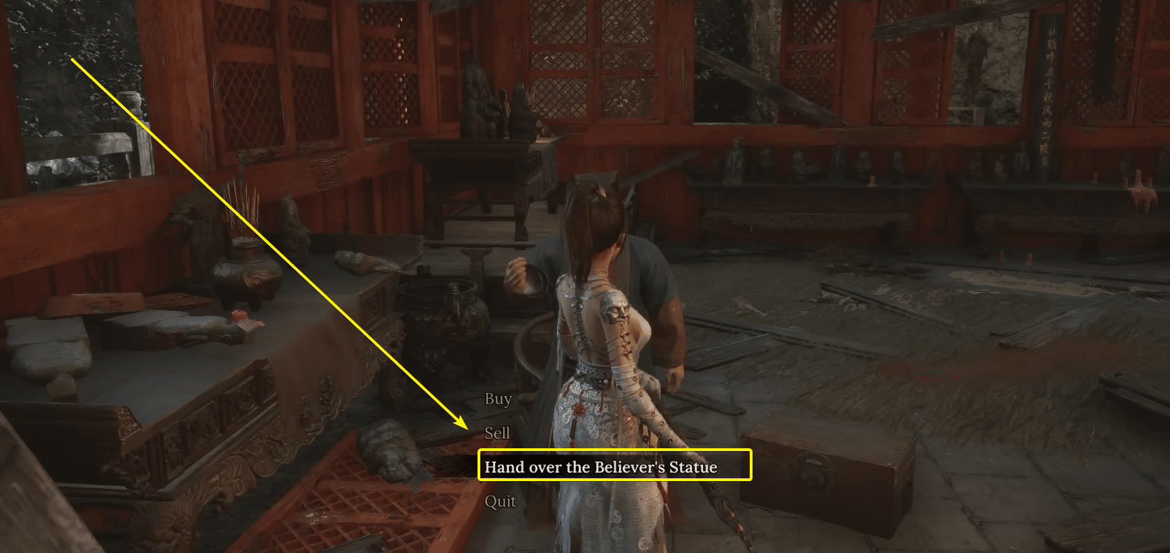 Handing over Believer's statue Wuchang Fallen Feathers