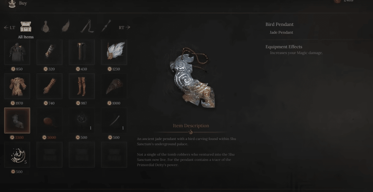 Best Gear and Pendants for Mage Build Magic in Wuchang Fallen Feathers.