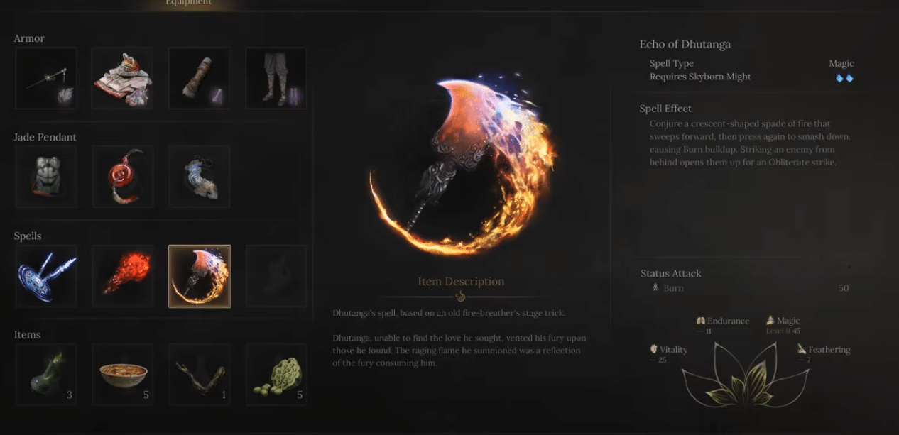 Best Spells for Mage Build Magic in Wuchang Fallen Feathers.