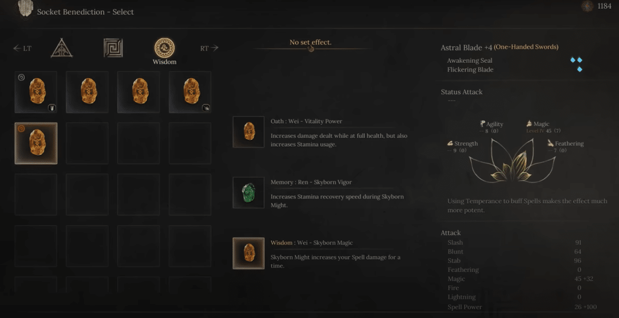 Best Benedictions for Mage Build Magic in Wuchang Fallen Feathers.