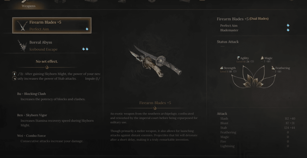 Firearm Blade best weapon for Leech Build in Wuchang Fallen Feathers.