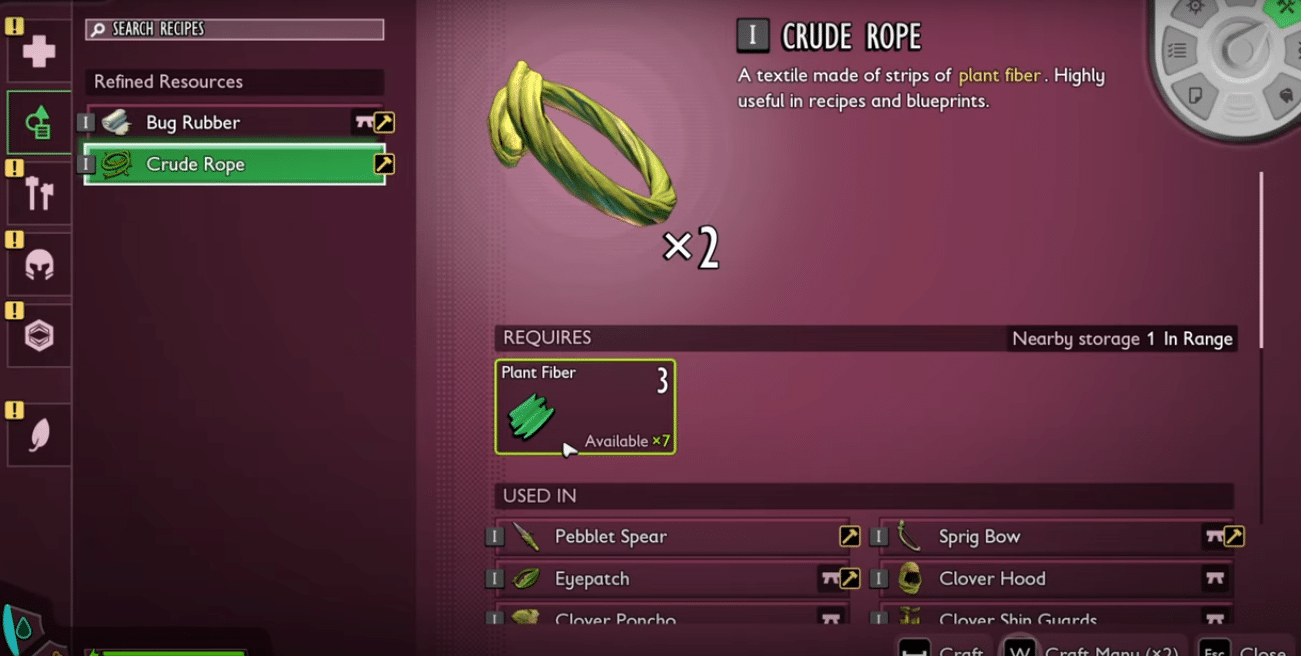 How to get Crude rope for Canteen storing water in Grounded 2.