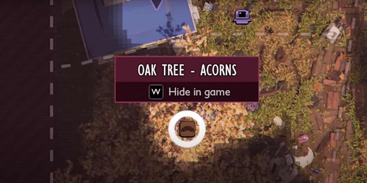 Oak Tree Location shown in map for Acorns requirement - Red Soldier Ant Buggy in Grounded 2.