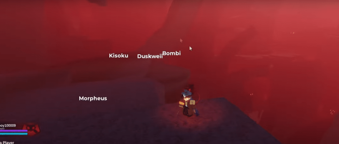 Pressing Comma Key to Show Quest NPCs for Ring 1 Hell in Type Soul.