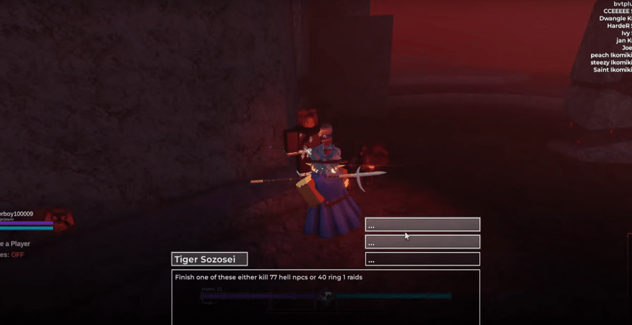 Tiger Sozosei NPC location to complete Ring 1 Hell Quest in Type Soul.