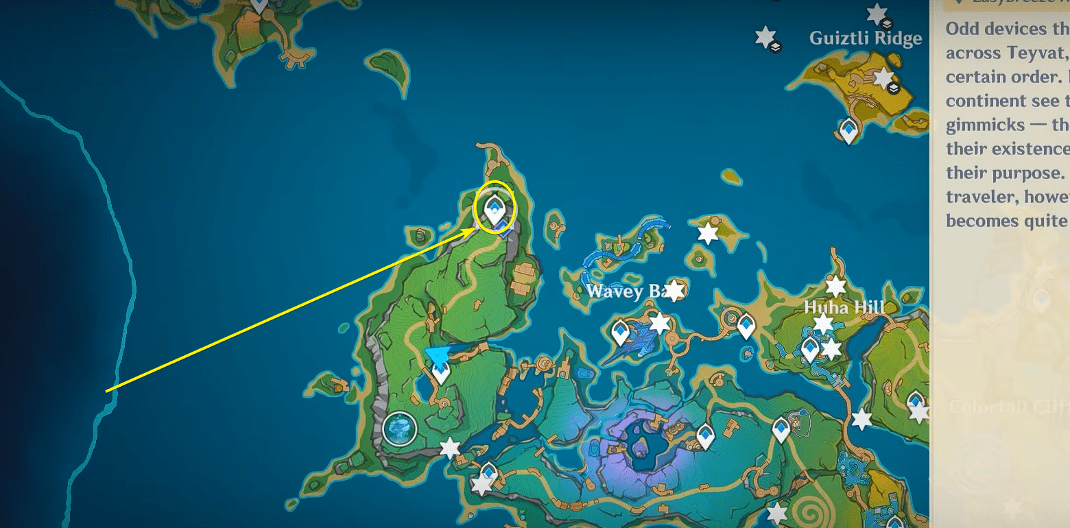Wavey Bay left teleport Genshin Impact 5.8