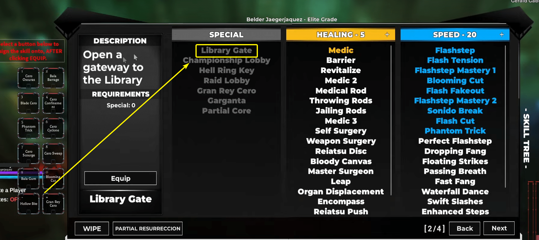 Library Gate skill Type Soul